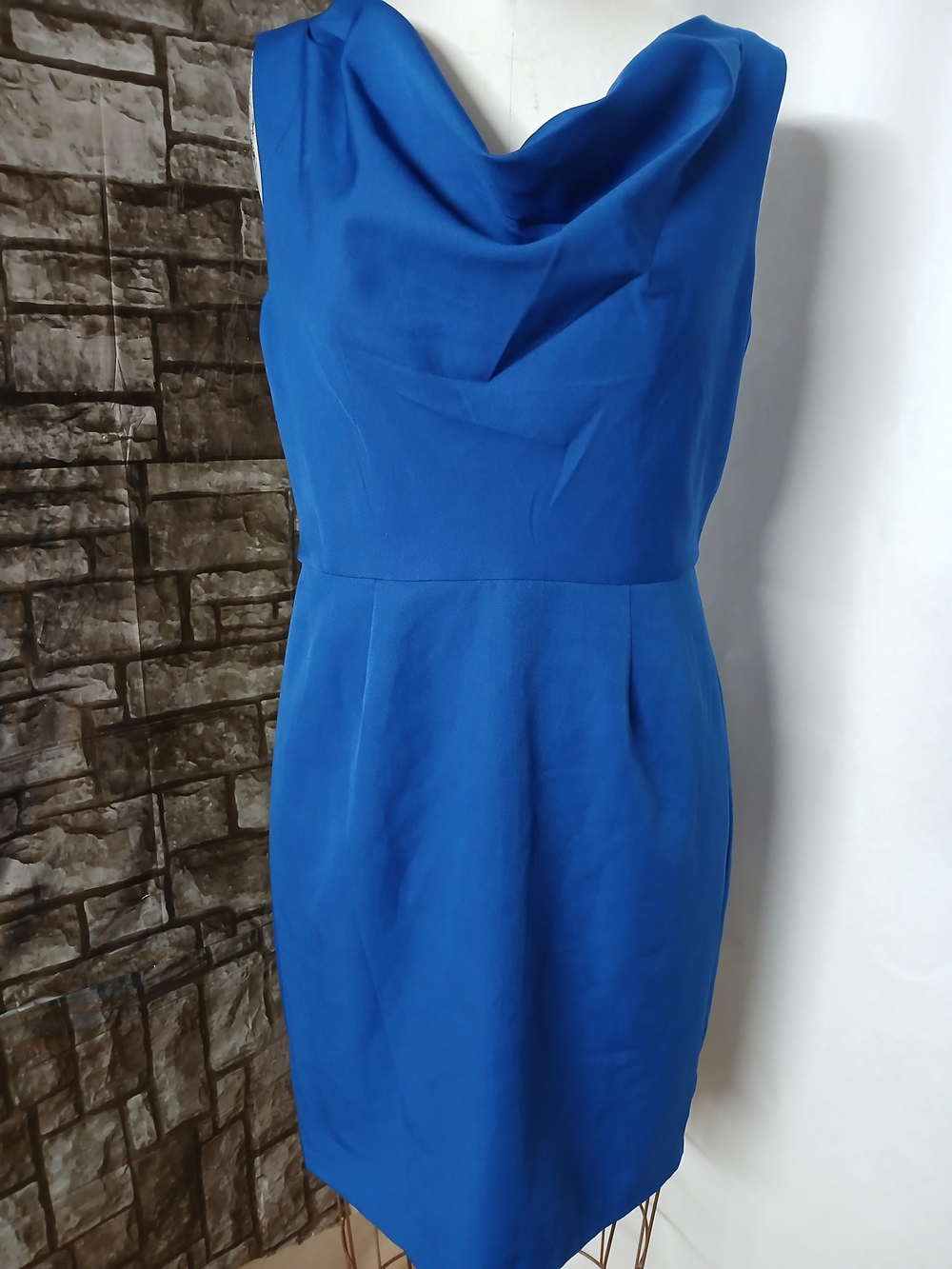 Sam Edelman Cowl Neck Midi Dress in Royal Blue